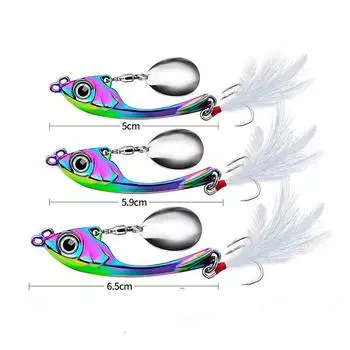 Спиннер приманка металлическая вибрирующая рыболовная приманка троллинг вращающаяся блесна воблер тонущий жесткий приманка с блестками Pesca для окуня щуки синий