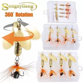 Спиннер, рыболовные приманки, 5 шт., металлические рыболовные приманки, наживка для окуня, форели, лосося, комплект жестких металлических блесн JOO1-5.6CM