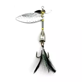 Спиннерная блесна, тройной крючок с перьями, металлическая приманка, 11 г, блесна для форели, твердая приманка с блестками