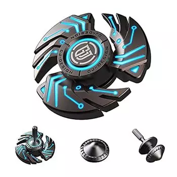 Спиннеры Fidget, светящиеся, прочные, высокоскоростные, бесшумные, с металлическим подшипником, съемный спиннер для рук, деформируемый для взрослых и детей 5x5x1.4cm синий