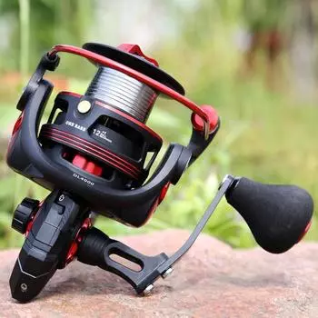 Спиннинговая катушка с фрикционом из углеродного волокна весом 39,5 фунтов Сверхгладкая полностью алюминиевая береговая катушка 1000