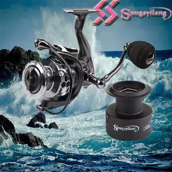 Спиннинговая рыболовная катушка 13+1BB 5,1:1, высокоскоростная левая/правая катушка для пресноводной и соленой рыбалки 1000