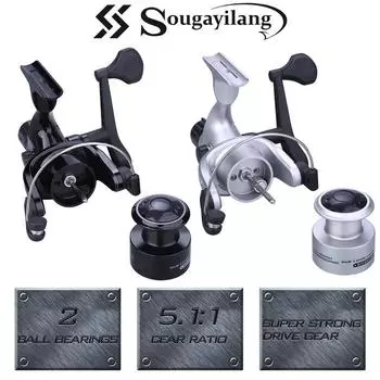Спиннинговая рыболовная катушка 5,1:1, алюминиевая шпуля, спиннинговая катушка, металлическое рыболовное колесо, рыболовные снасти CB240 чёрный