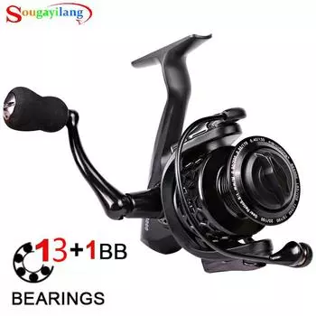 Спиннинговая рыболовная катушка, левая/правая, для пресной воды, соленой воды, передаточное число 5,1:1, 14 шарикоподшипников, рыболовная катушка 1000