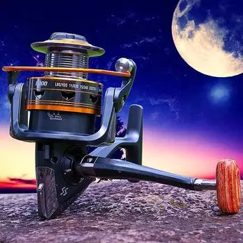 Спиннинговая рыболовная катушка Sougayilang 11BB с деревянной ручкой 1000