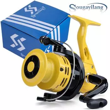 Спиннинговая рыболовная катушка Sougayilang серии 2000-5000, спиннинговая катушка 12BBKiri dan Kanan Tangan Dipertukarkan Rocker Light, спиннинговое рыболовное колесо Series 5000