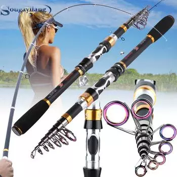 Спиннинговая удочка 1,8-3,3 м из углеродного волокна с ручкой из ЭВА, морская рыбалка, спортивная удочка для путешествий на открытом воздухе 1.8M