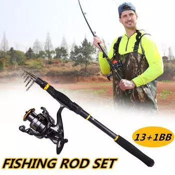 Спиннинговая удочка и катушка для рыболовов, удочка из углеродного волокна, снасти для морской и пресноводной рыбалки 1.8M Rod & 2000 Reel