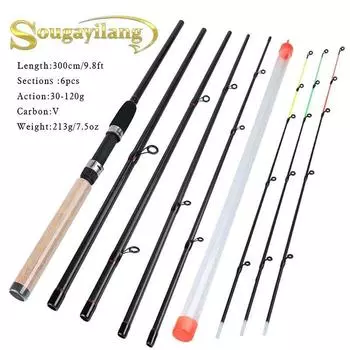 Спиннинговая удочка из углеродного волокна 9,8 футов/3,0 м, фидерная удочка, прочные рыболовные снасти, удочка для ловли карпа и форели 3.0M&9.8FT оранжевый