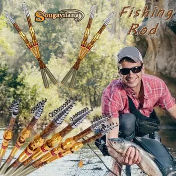 Спиннинговая удочка, приманка, удочка из углеродного волокна, портативная удочка для рыбалки на открытом воздухе 1.8m