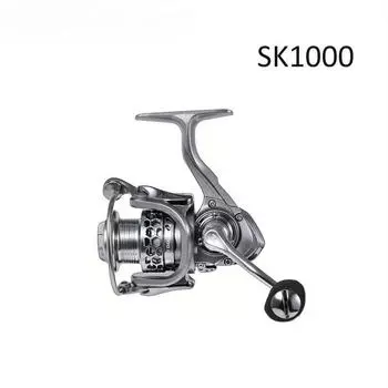 Спиннинговые катушки с передним и задним выводом мощности, подшипники из нержавеющей стали, металлическая шпуля серебристого цвета в виде пчелиных сот, для дальнего заброса, подходят для всех водоемов SK1000 серебряный