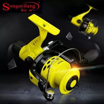 Спиннинговые катушки с пластиковым корпусом Сверхлегкая катушка со сменной складной ручкой, левая/правая, рыболовная катушка 2000
