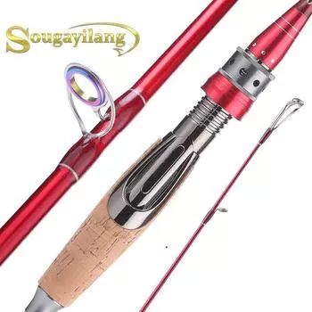 Спиннинговые удочки 2,1 м/2,4 м, средний графит из углеродного волокна, портативная дорожная катушка для ловли карпа, удочка 2.1 m