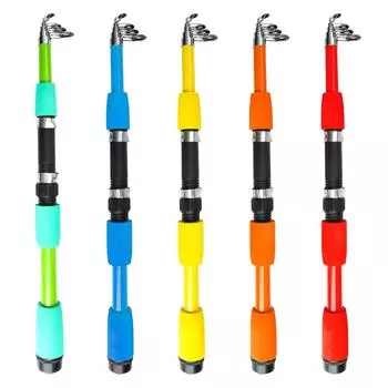 Спиннинговые удочки из стекловолокна FTK, 1,8 м/5,9 футов/2,1 м/6,88 футов, спортивные телескопические удочки для спорта на открытом воздухе - портативные удочки 1.8M/5.9FT красный