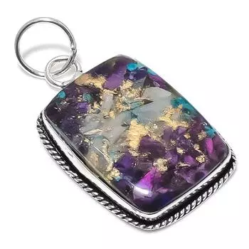 Spiny Oyster Gemstone Handmade 925 Sterling Silver Jewelry Pendant 2.21 f6S89