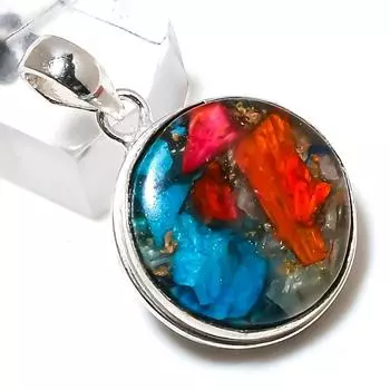 Spiny Oyster Gemstone Handmade 925 Sterling Silver Jewelry Pendant 1.42 s3q81