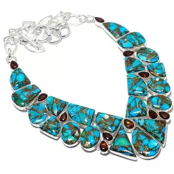 Колючая устрица бирюзовый, дымчатый кварц драгоценный камень 925 серебряное ювелирное ожерелье 18 дюймов JCN484-152