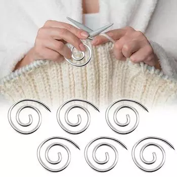 Spiral Cable Knitting Needle Stainless Steel Cable Needle Shawl Pin for Yarn Sewing Knitting Bent