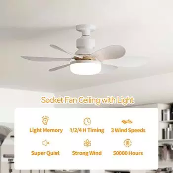 Spiral installation, intelligent silent remote control lighting LED ceiling fan light for bedroom, living room, kitchen bathroom 40W красный