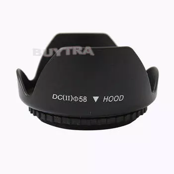 Спиральная бленда объектива 58 мм для камеры Canon Nikon Uv Mirror Universal Black