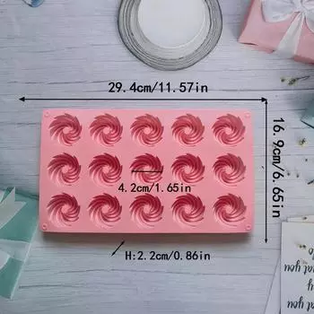 Спиральная форма силиконовая 15 отверстий форма для торта мусс десерт выпечка шоколадные пончики формы для выпечки кондитерские изделия для выпечки