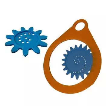 Спиральная художественная шестерня, геометрическая линейка, инструмент для рисования, шаблон спирального круга, набор для рисования, обучающий трафарет для рисования спиральной кривой, товары для рукоделия оранжевый/синий