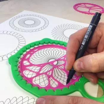 Спиральная художественная шестерня, геометрическая линейка, инструмент для рисования, шаблон спирального круга, набор для рисования, обучающий трафарет для рисования спиральной кривой, товары для рукоделия