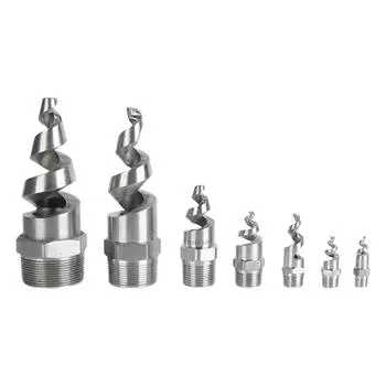 Спиральная конусная распылительная насадка из нержавеющей стали, промышленная распылительная насадка для удаления пыли для мытья, полива сада, газона