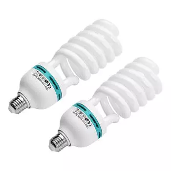 Спиральная люминесцентная лампа 135 Вт 5500 К дневной свет E27 цоколь 110 В энергосберегающая для студии 120V & 2 Pack