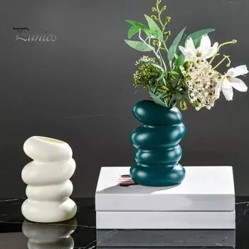 Спиральная ваза для цветов, современная прочная пластиковая цветочная композиция, держатель для цветочных растений, контейнер для домашнего офиса, центральное украшение для рабочего стола A