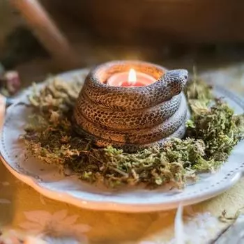 Спиральная змея Бетонный подсвечник Подставка для свечей в виде свечи Реалистичная 3D змея