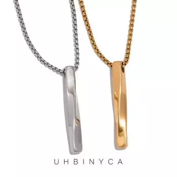 Спиральное длинное ожерелье в стиле хип-хоп с ожерельем из полированной нержавеющей стали серебряный