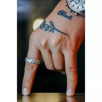 Спиральное кольцо Knight Посеребренное регулируемое кольцо