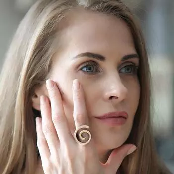 Спиральное специальное дизайнерское кольцо ручной работы без камня, подлинное кольцо из стерлингового серебра 925 пробы для женских ювелирных аксессуаров