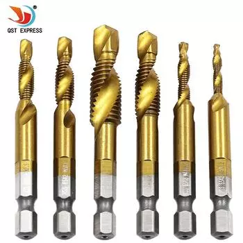 Спиральные машинные метчики с титановым покрытием, быстрорежущая сталь, интегрированное снятие фаски, серия 6542 M6