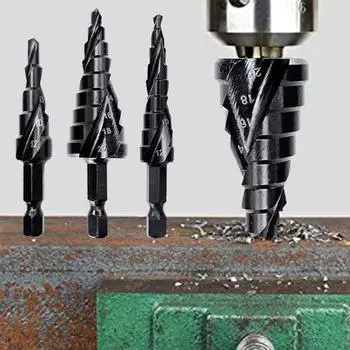 Спиральные сверла высокой твердости, 3 шт., острые спиральные шестиугольные сверла с шестигранной ручкой, сверло «Пагода», комбинированный набор для мастерской A