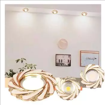 Спиральные светодиодные светильники с золотым порошком и белой смолой 5 Вт 7 Вт 8 см HOLE для гостиной, ресторана, лофта, коридора, встроенного точечного светильника 3w&white light