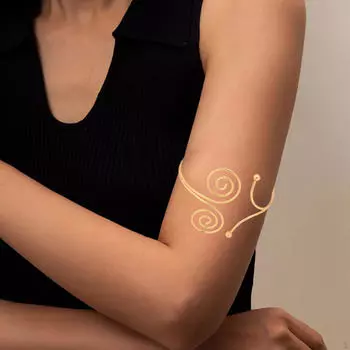 Спиральный браслет на плечо, браслет на руку, регулируемые украшения для шоу, для женщин и девочек Argent