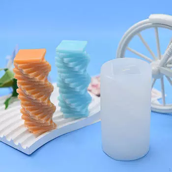 Спиральный цилиндр, силиконовая модель, столб, свеча, сделай сам, художественные промыслы, декоративное литье из смолы для