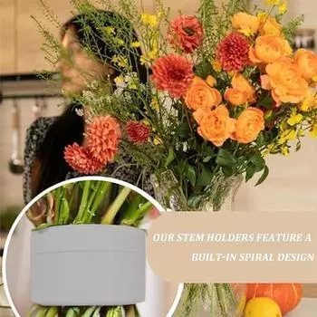 Спиральный держатель для стебля икебаны, держатель для цветочной композиции, универсальный дизайн, прочный, надежный, многоразовый, твистер для цветочного букета Large жёлтый