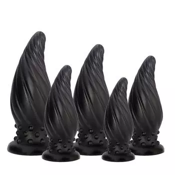 Спиральный драконий яичный анальный штекер пенис больше размеров мужской и женский задний корт мастурбация массаж анальное расширение устройство для взрослых секс-товары игрушки Black-S Code