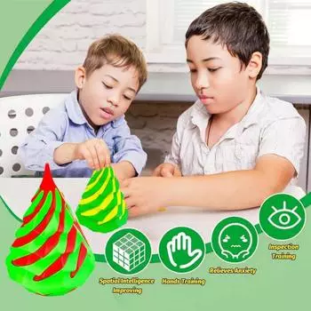 Спиральный конус, игрушка-фиджет, проходная рождественская елка, игрушка-фиджет, антистрессовая мини-елка, сенсорная игрушка, напечатанная на 3D-принтере, невозможный конус для офиса и дома