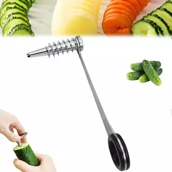 Спиральный резак, спиральный резак для овощей из нержавеющей стали, спиральный резак для картофеля, огурцов, моркови One Size
