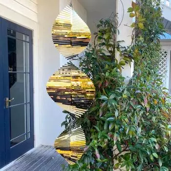 Спиральный ветровой спиннер, украшение, устойчивый к атмосферным воздействиям, для внутреннего и открытого окна, сада, двора, крыльца, металлический 3D подвесной орнамент для колокольчика ветра серебряный