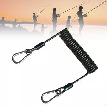 Спиральный выдвижной рыболовный ремешок, держатель удочки, привязь для удочек, сети для мух, Clear Black