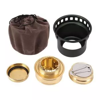 Spirit Burner Copper Windproof Portable Aluminium Alloy Alcohol Backpacking Stove for Camping Picnic Blackish Green Blackish Green