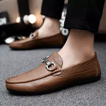 Spirit Guy Мягкая кожа Модные британские дышащие мужские коричневые кожаные мокасины высокого класса, шапочки, водонепроницаемые и простые 39