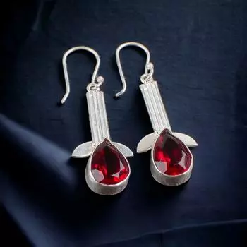 Spiritual Pink Rubellite Gemstone 925 Sterling Silver Pretty Jewelry Earring EE-36-10