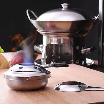 Спиртовая плита Многофункциональная регулируемая походная спиртовая плита из нержавеющей стали для путешествий серебряный