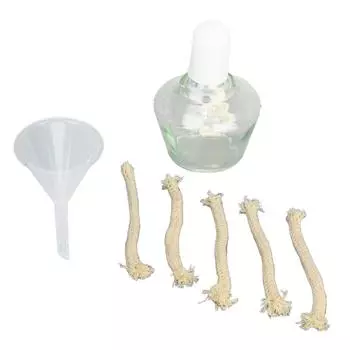 Спиртовка горелка 150 мл стеклянная спиртовая лампа лабораторная нагревательная бутылка с 5 сменными фитилями 1 фу